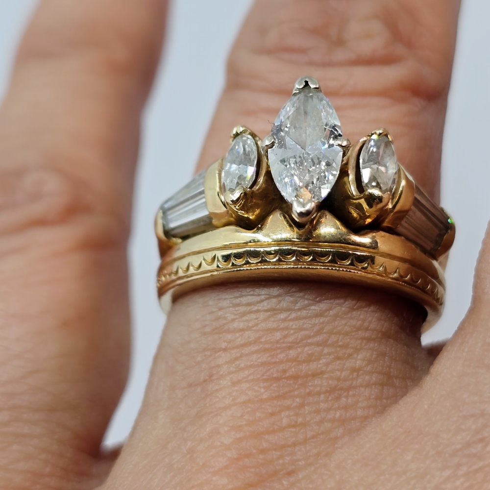 ✨️ Marquise Diamond Gold Ring Set ✨️ - Picture 10 of 12